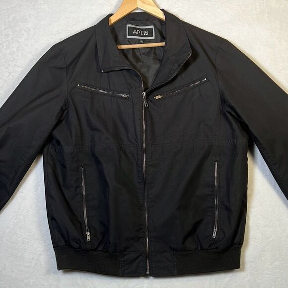 Apt 9 full‎ zip black casual jacket- Men Large - Picture 1 of 7